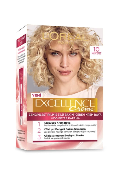 3 ADET  Excellence Saç Boyası 10 Açık Sarı ürün görseli 1