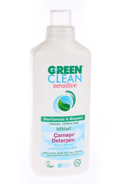 Green Clean Bitkisel Sıvı Çamaşır Deterjanı Sensitive Kokusuz 1000 ml ürün görseli 1