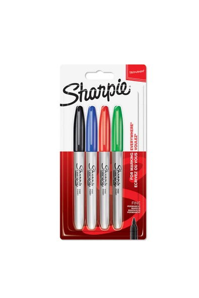 2 ADET  Sharpie Fine Permanent Markör Kalem Standart Renkler 3+1 Paket ürün görseli 1