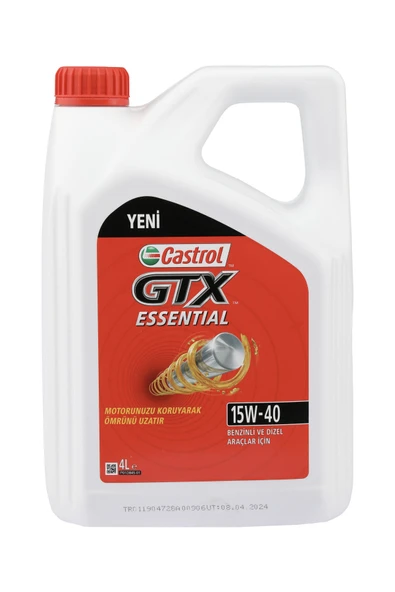 4 ADET   Castrol Gtx Essential 15W-40 Motor Yağı 4L ürün görseli 1