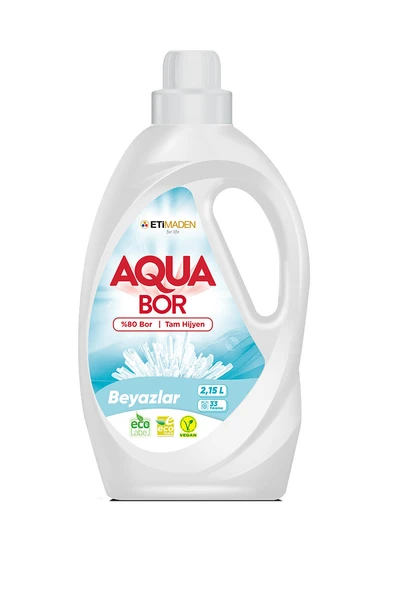 2 ADET  Boron Aquabor Sıvı Çamaşır Deterjanı Beyazlar 33 Yıkama 2150 ml ürün görseli 1