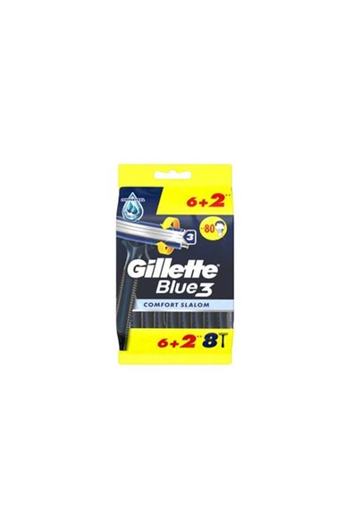 2 ADET  Gillette Blue3 Tıraş Bıçağı 6+2 Comfort Slalom ürün görseli 1