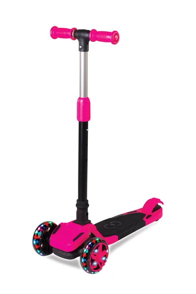 3 ADET  Cool Wheels Tulpar Işıklı Katlanır Scooter Pembe ürün görseli 1