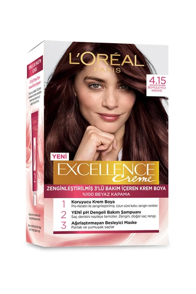 Excellence Saç Boyası 4.15 Büyüleyici Kahve ürün görseli 1