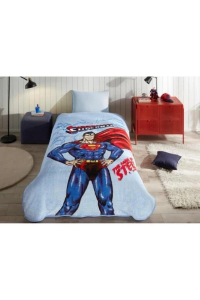 Özdilek Superman Lightning Tek Kişilik Battaniye Lisanslı ürün görseli 1