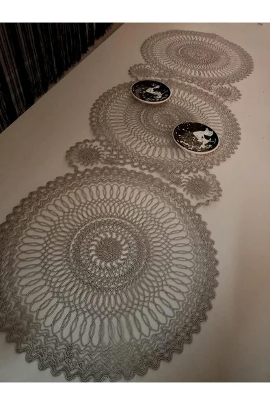 Kardelen 37x110cm Örgü Kordonlu Salon Sehpa Örtüsü, Mutfak Masa Örtüsü / Runner / Ranır ürün görseli 1