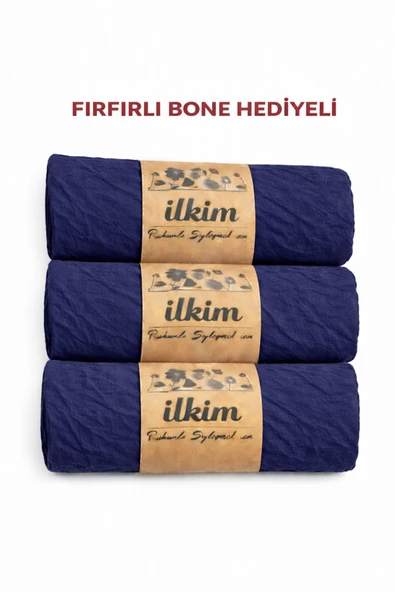 cs ilkim FIRFIRLI BONE HEDİYELİ 3LÜ KRAŞ ŞAL LACİVERT ürün görseli 1