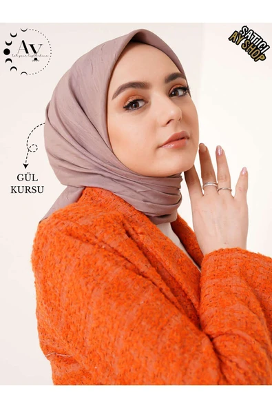 its AY shop Tesettür Kadın Bambu Kraş Gül Kursu Eşarp ürün görseli 1