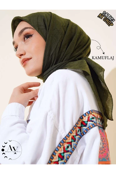 its AY shop Tesettür Kadın Bambu Kraş Kamuflaj Eşarp ürün görseli 1