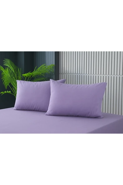 cs ilkim cs İLKİM 2 Adet Lila Pamuklu Fermuarlı 50x70 Cm Yastık Kılıfı ürün görseli 1