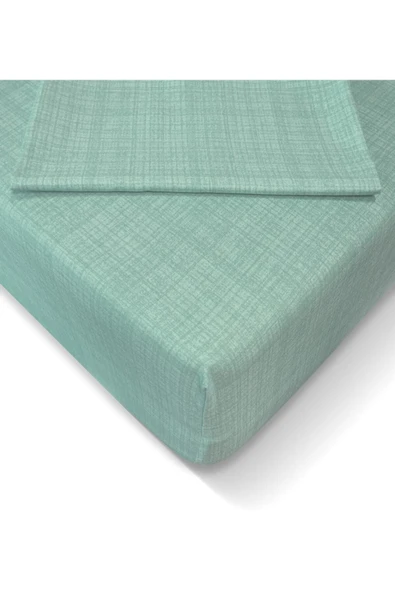 şenkahveci tekstil 160x200 Çift Kişilik Çift Yastıklı Su Yeşili Lastikli Çarşaf ürün görseli 1