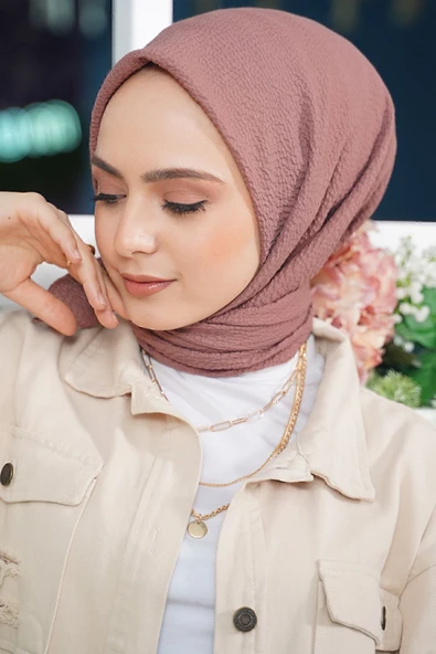 Organic Scarfs Kadın Testtür Mio Caz Eşarp Hijap Modeli ürün görseli 1