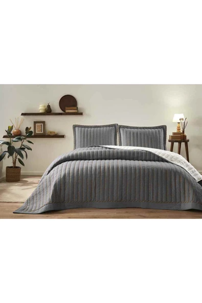 Özdilek Yatak Örtüsü.Nakışlı Lıne Antrasit 240X250 ürün görseli 1
