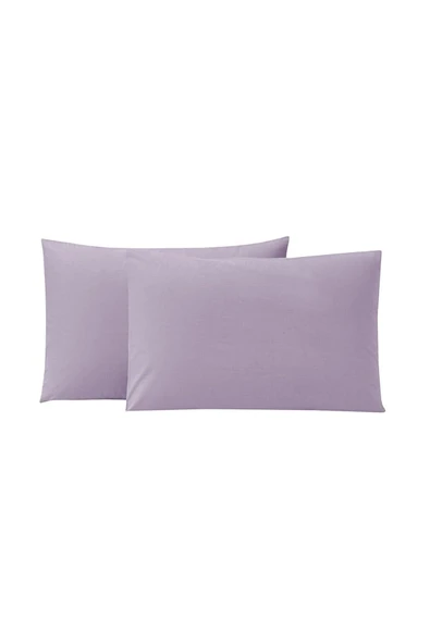 VentiSette 2 Adet Lila Pamuklu Fermuarlı 50x70 Cm Yastık Kılıfı ürün görseli 1