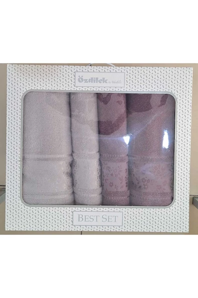 Özdilek CAMELLIA BEST SET MÜRDÜM GRİ HAMAM SETİ 2 HAVLU+2 PLAJ HAVLUSU ürün görseli 1