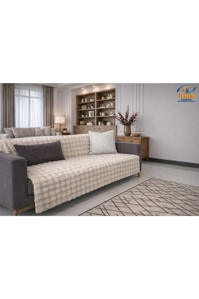 cs ilkim Peluş Koltuk Örtüsü, Bubble – Kaymaz Kanepe Örtüsü, Çekyat Örtüsü (175x215 cm) ''YENİ MODEL'' ürün görseli 1