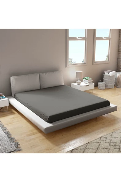 biocotton Penye Lastikli Çarşaf %100 Pamuk GRİ ürün görseli 1