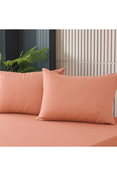 cs ilkim cs İLKİM 2 Adet Somon Pamuklu Fermuarlı 50x70 Cm Yastık Kılıfı ürün görseli 1