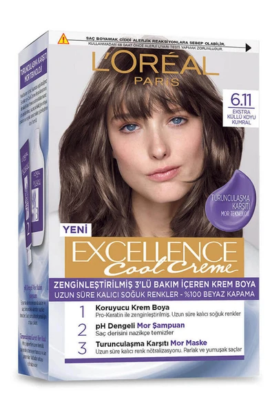 Excellence Saç Boyası Cool Creme 6.11 Ekstra Küllü Koyu Kumral ürün görseli 1
