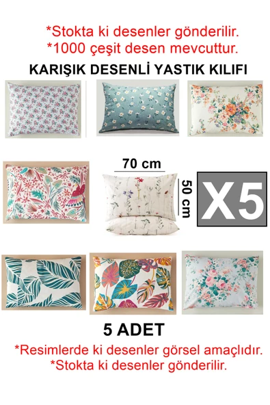 molisahome Yastık Kılıfı Karışık Desenli Gündelik Kullanımlık Düğünlük Dağıtmalık Okuluk 50*70 cm Pillowcase ürün görseli 1