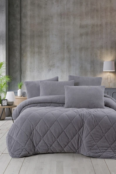 cs ilkim Vie En Cotton Çift Kişilik Lüx Gri Welsoft Yorgan Çift Taraflı 195x215 ürün görseli 1