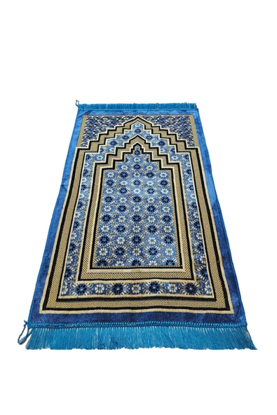 AL HANNAN TEX Kadife Namaz Seccadesi Lüx-Açık mavi ürün görseli 1