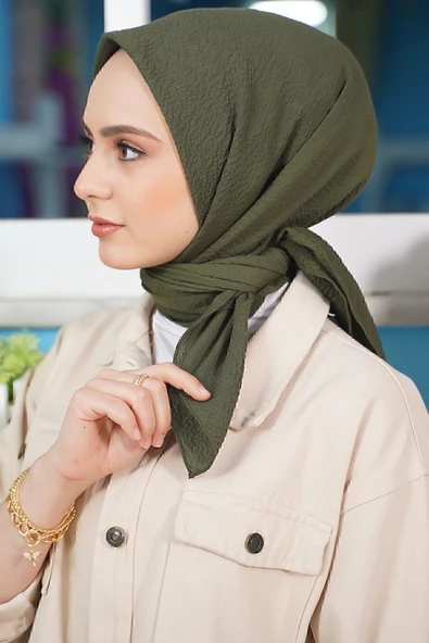 Organic Scarfs Kadın Testtür Mio Caz Eşarp Hijap Modeli ürün görseli 1