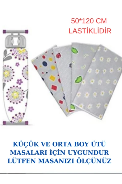 rennway Dekoratif Desenli Dayanıklı Kumaş Ütü Masası Örtüsü Kılıfı Bezi 50*120 Cm Lastiklidir ürün görseli 1