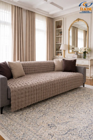 cs ilkim Peluş Koltuk Örtüsü, Bubble – Kaymaz Kanepe Örtüsü, Çekyat Örtüsü (175x215 cm) ''YENİ MODEL'' ürün görseli 1