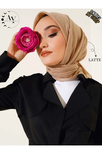 its AY shop Tesettür Kadın Bambu Kraş Latte Eşarp ürün görseli 1
