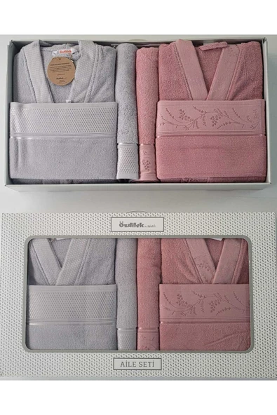 Özdilek ÖZDİLEK DITSY BORNOZ TAKIMI AİLE SETİ %100 PAMUK/COTTON ürün görseli 1