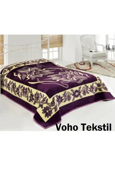 Asil Tek Kişilik Peluş Uşak Battaniyesi 160x215 cm - Voho Tekstil ürün görseli 1