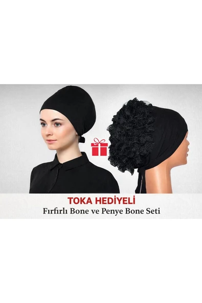 cs ilkim ''TOKA''HEDİYELİ PENYE BONE VE FIRFIRLI BONE SETİ ürün görseli 1