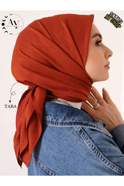 its AY shop Tesettür Kadın Bambu Kraş Taba Eşarp - Resim 3