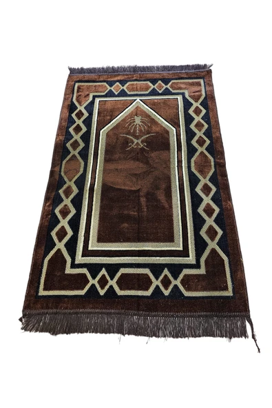 AL HANNAN TEX Kadife Namaz Seccadesi Lüx-kahverengi ürün görseli 1