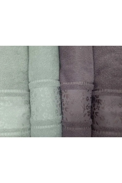 Özdilek Camellia GRİ-MÜRDÜM 4 PARÇA BEST SET HAVLU ürün görseli 1