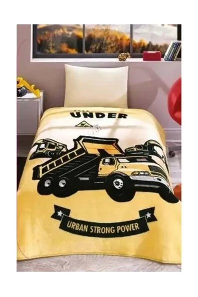 Özdilek Prime Tek Kişilik Battaniye (155x215)-Constraction Sarı ürün görseli 1