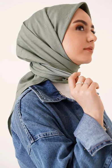 its AY shop Tesettür Kadın Bambu Kraş Çağla Yeşili Eşarp ürün görseli 1