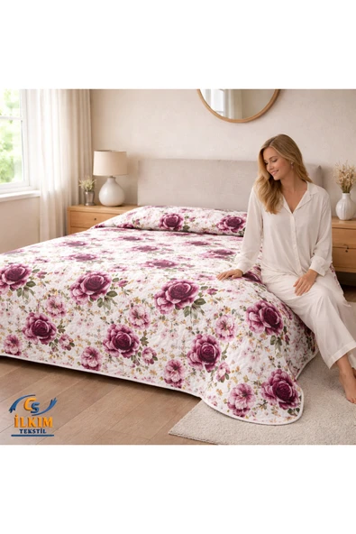 cs ilkim Kapitone Pamuklu Çift Kişilik, Çok Amaçlı Yatak Örtüsü / Pike 200 x 230 cm (YENİ MODEL) ürün görseli 1