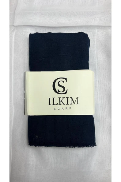 cs ilkim Ütü Gerektirmeyen Bambu Kraş Şal LACİVERT ürün görseli 1