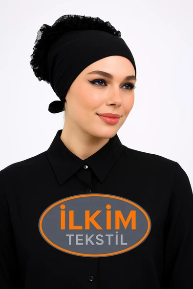cs ilkim SİYAH FIRFIRLI BONE-YENİ MODEL ürün görseli 1