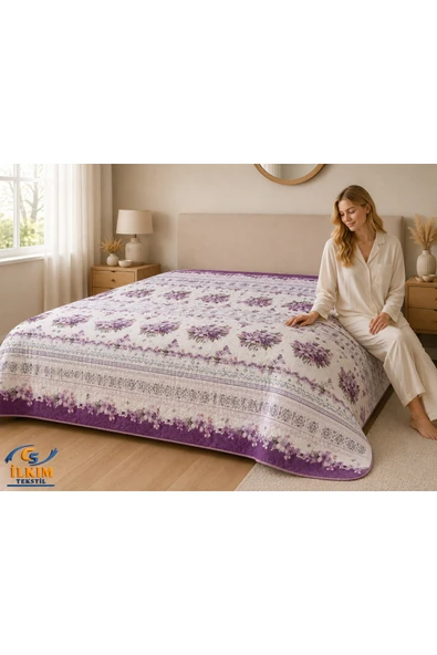 cs ilkim Kapitone Pamuklu Çift Kişilik, Çok Amaçlı Yatak Örtüsü / Pike 200 x 230 cm (YENİ MODEL) ürün görseli 1