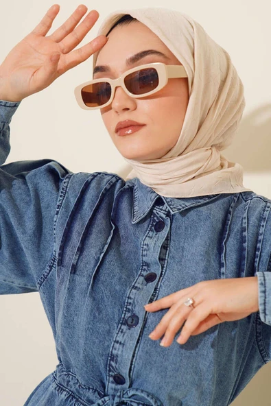 its AY shop Tesettür Kadın Bambu Kraş Vanilya Eşarp ürün görseli 1