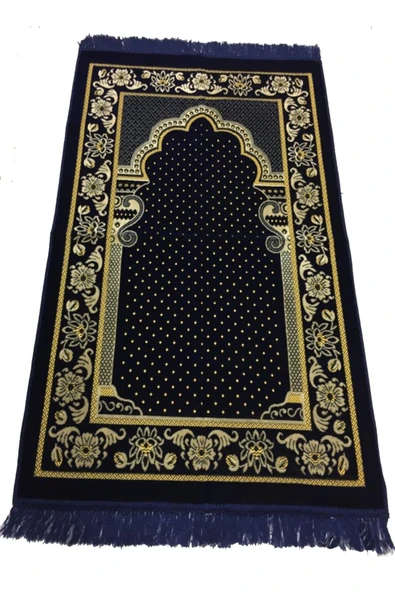 Dokumacı Dodya Kadife Namaz Seccadesi Lüx-lacivert ürün görseli 1