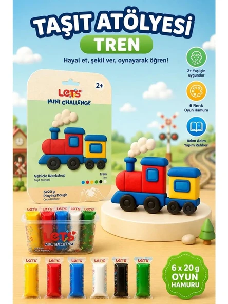 LETS OYUN HAMURU TASIT ATOLYESI TREN 6×20g 1043 ürün görseli 1