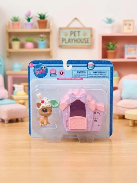 4 Parça Pet Shop Minişler Sevimli Klübeli Işıklı Toplu Cupcake Kostümlü Geyik Figür Oyuncak ürün görseli 1