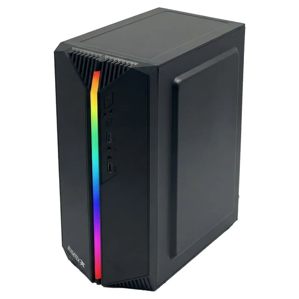 Micro Atx Boş Kasa Rgb Şerit Ledli Tempered Cam Şık Kasa Powersiz ürün görseli 1