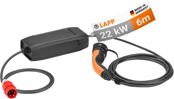 Lapp Mobil Taşınabilir 22 kW Kablolu AC Şarj İstasyonu 32A, 3 Fazlı, 6m ürün görseli 1