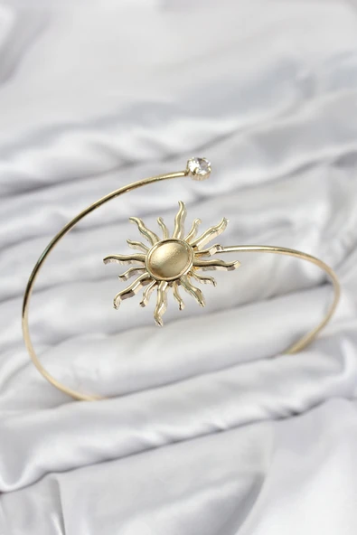 Pazu Bileklik Gold Renk Pirinç Güneş Model ürün görseli 1