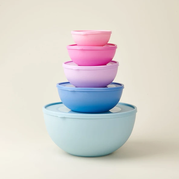 5'li Bowl Saklama Kabı - Renkli ürün görseli 1